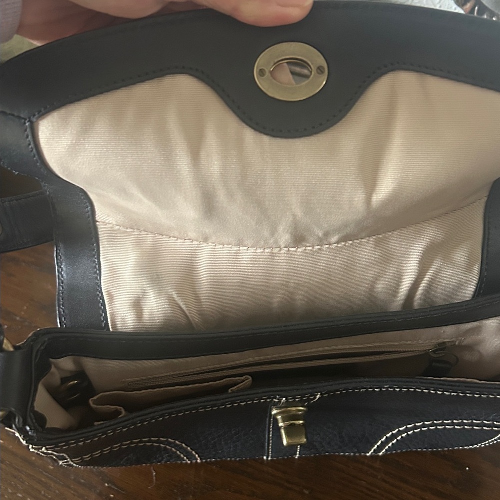 Coach Vintage Chelsea Demi Flap Black Leather Brass turnlock  Shoulder Bag Y2K - Picture 6 of 9